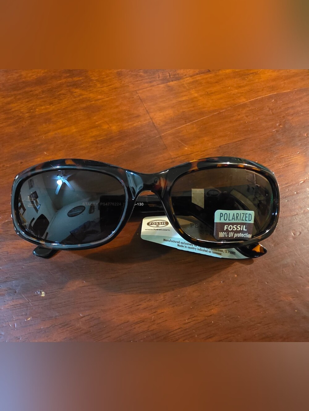 Fossil Women Polarized Tortoiseshell Sunglasses - Black/Brown Lenses